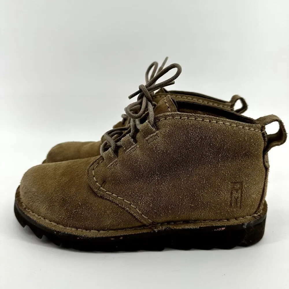 Mozo Lace Up Ankle Boot Platform Non Slip Outdoor Casual Suede Leather Brown 7.5
